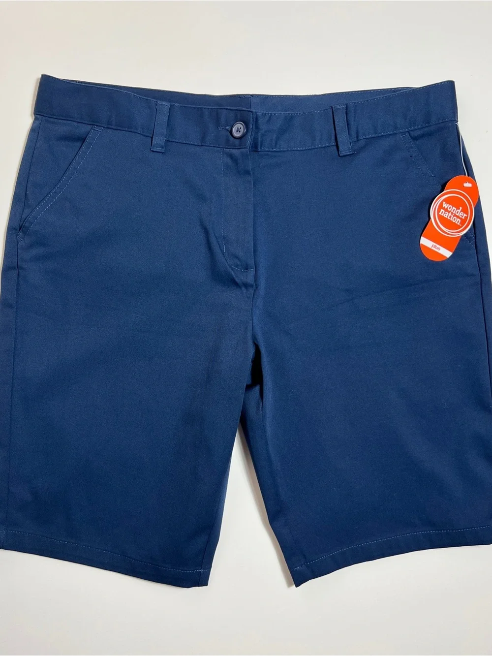 NWT Wonder Nation Girls 18 Plus Navy School Uniform Bermuda Shorts Stretch